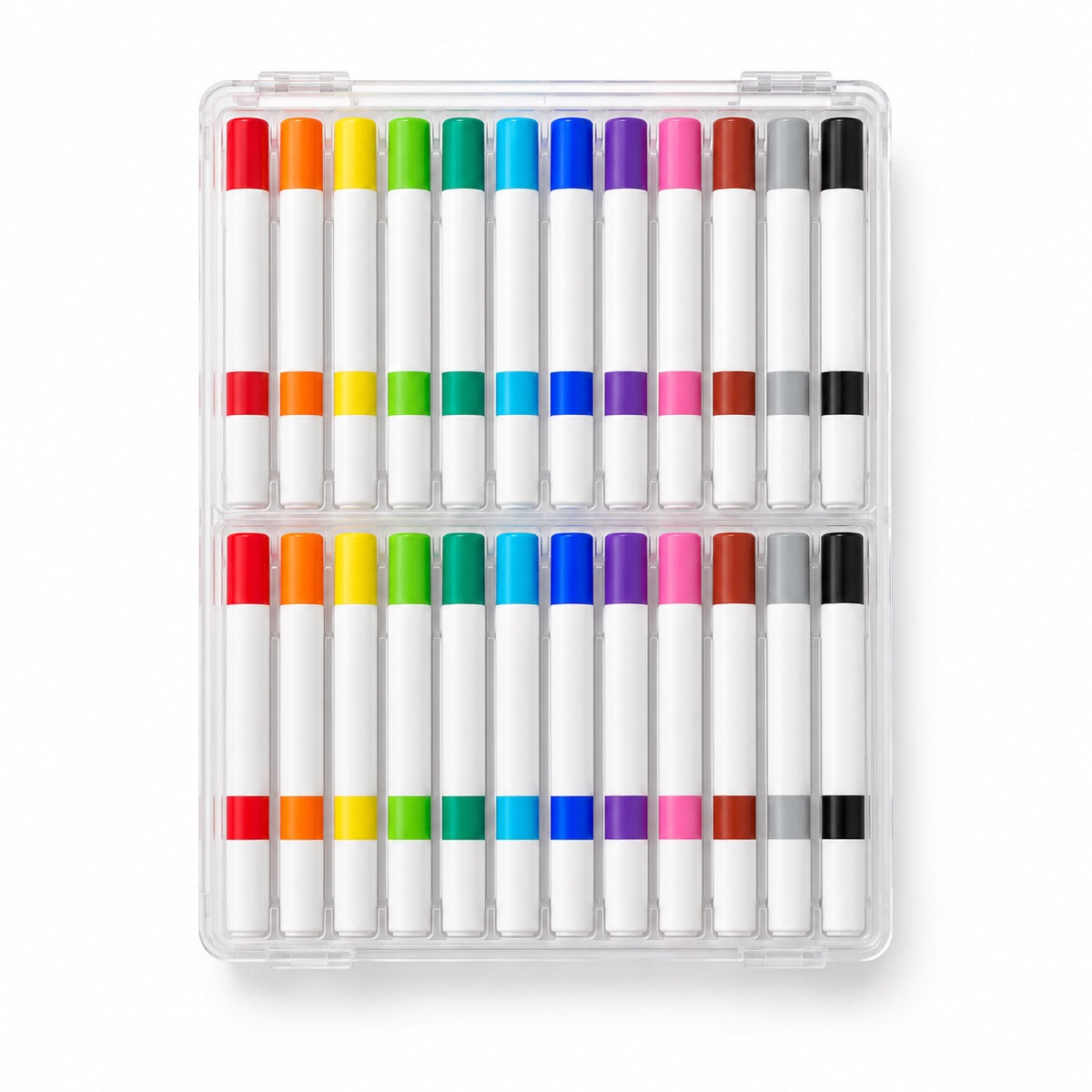 Extra set of 24 fabric markers in a clear case